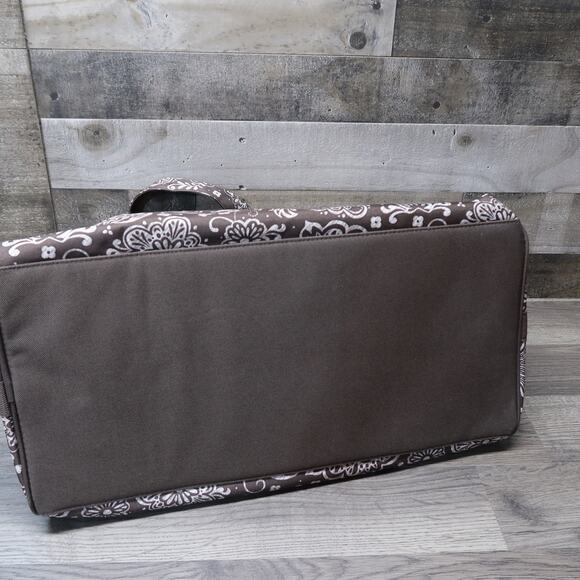 Thirty-One Duffle Tote Bag Zip Top Woodblock Floral - Picture 3 of 9